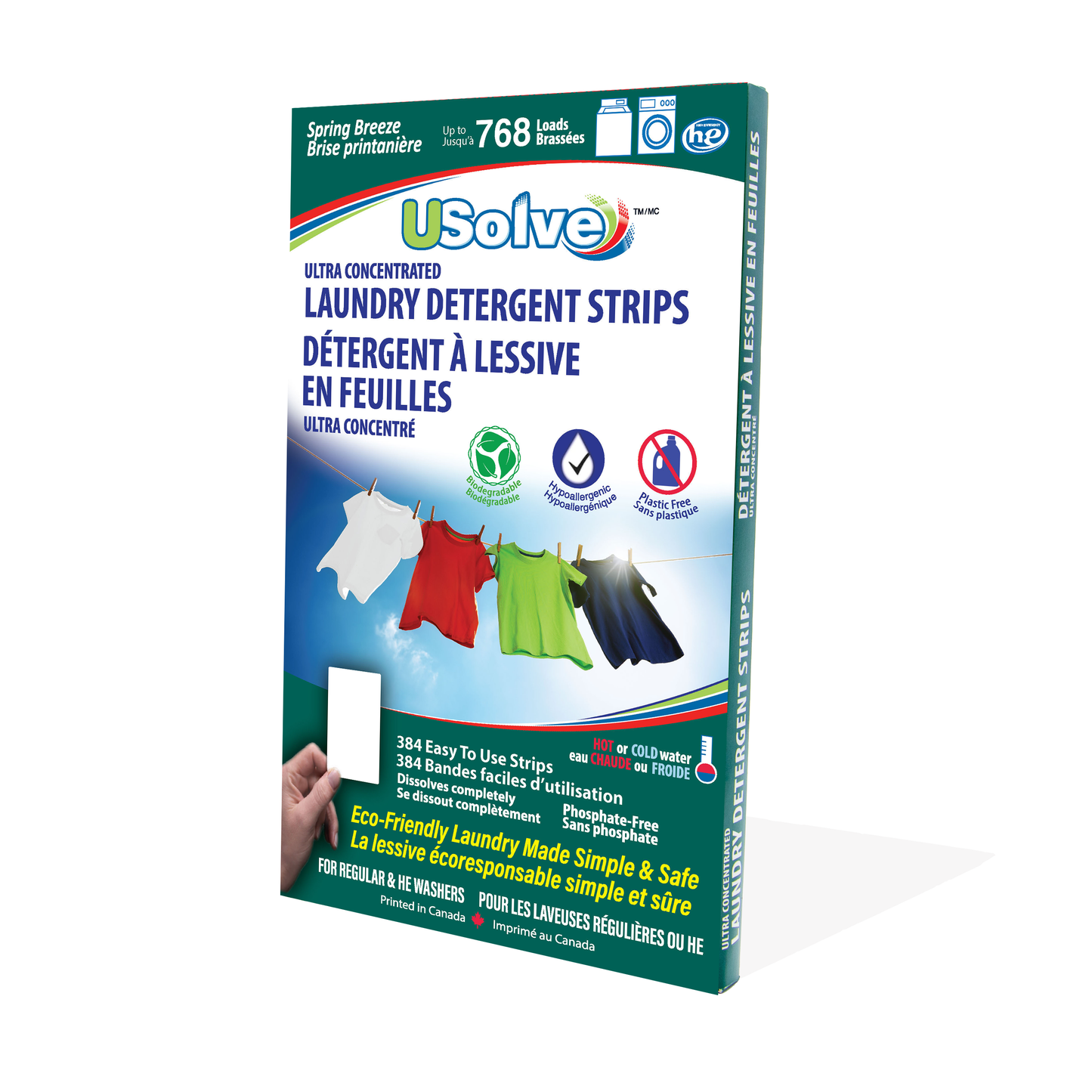 Usolve, 384 Detergent Strips, Spring Breeze Scent