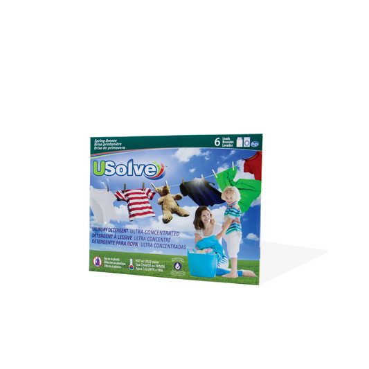 USolve, 6 Detergent Strips Sample, Spring Breeze Scent - LIMIT OF 1 FRAGRANCE PER HOUSEHOLD