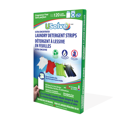 USolve, Up to 120 Loads, Fragrance Free, 60 Strips.