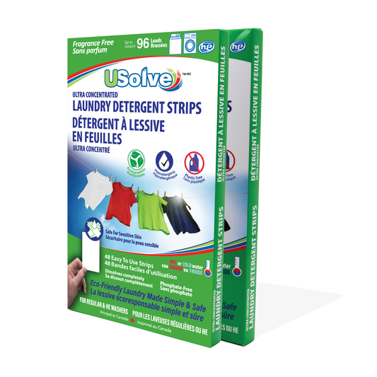 USolve, Duo-Pack, Up to 192 Loads, Fragrance Free, 2 x 48 Strips, 
